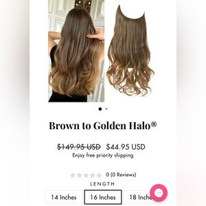 Beauty Bello Halo Invisible Hair Extension M03 10TT27 Brown To Gold 16” NEW Pack